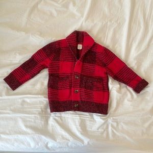 2T Baby Gap Red plaid cardigan